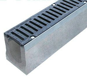 Лоток BetoMax ЛВ-11.19.23-Б бетонный с решеткой чугунной щелевой ВЧ кл. Е600