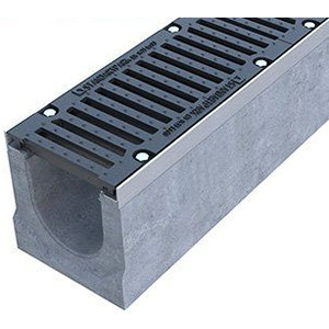 Лоток BetoMax ЛВ-16.25.21-Б бетонный с решеткой чугунной щелевой ВЧ кл. Е600